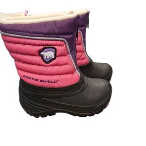 Artic Shield Youth Snow Boots Girls Pink Purple Sz 7 Zipper Warm Winter -20 F